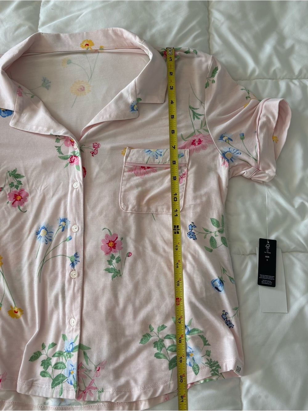GAP BODY two piece soft pajama short set S NWT pink floral - Picture 6 of 9